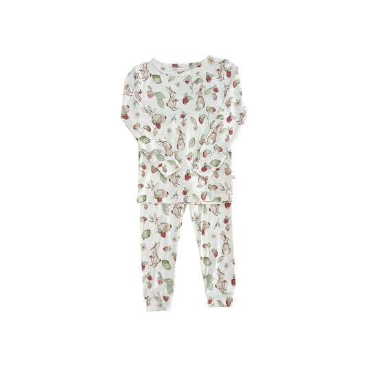 Bamboo Two Piece Toddler Set | Strawberry Bunnies