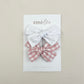 Bow Headbands & Clips | White & Pink Gingham