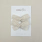 Pigtail Bow Clips - Vintage Cream Lace