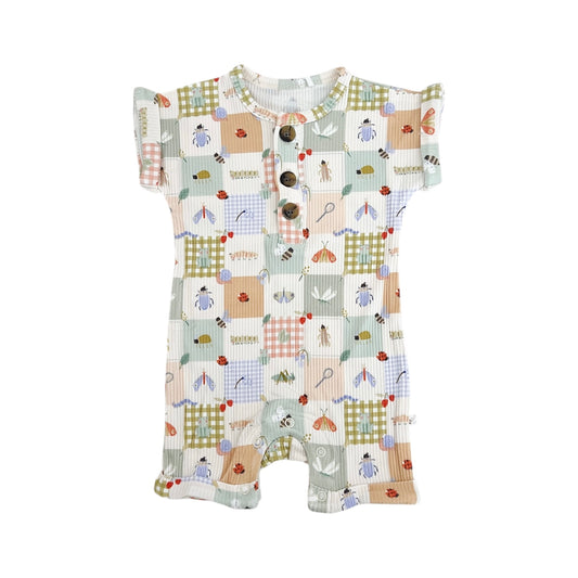 Ribbed Bamboo Henley Shortie | Bugs