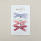 Velvet Hair Bow Clips - Set of 4 (Lavender/Pink)