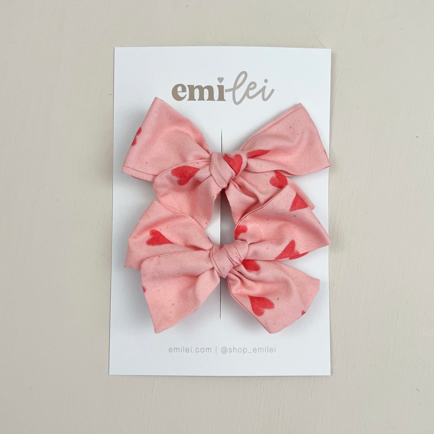Pigtail Bow Clips | Hearts