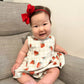 Organic Cotton Sleeveless Peplum Top & Bloomer Set | Strawberries