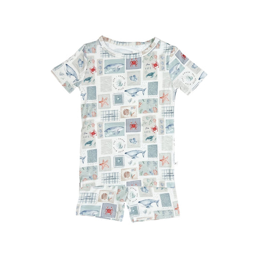 Bamboo Two Piece Toddler & Youth PJ Set | Sea Life