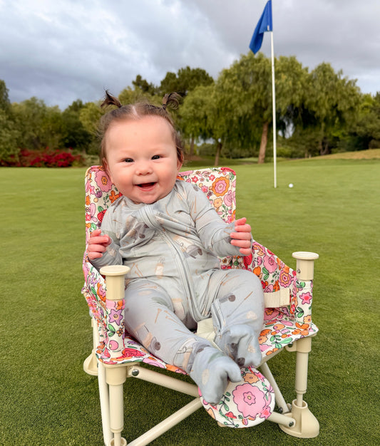 Bamboo Convertible Footie Romper | Dusty Blue Golf
