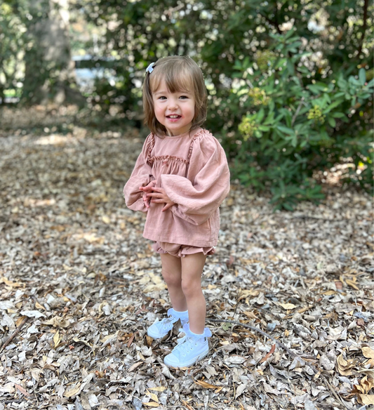 Linen Blouse + Bloomer Set | Terracotta