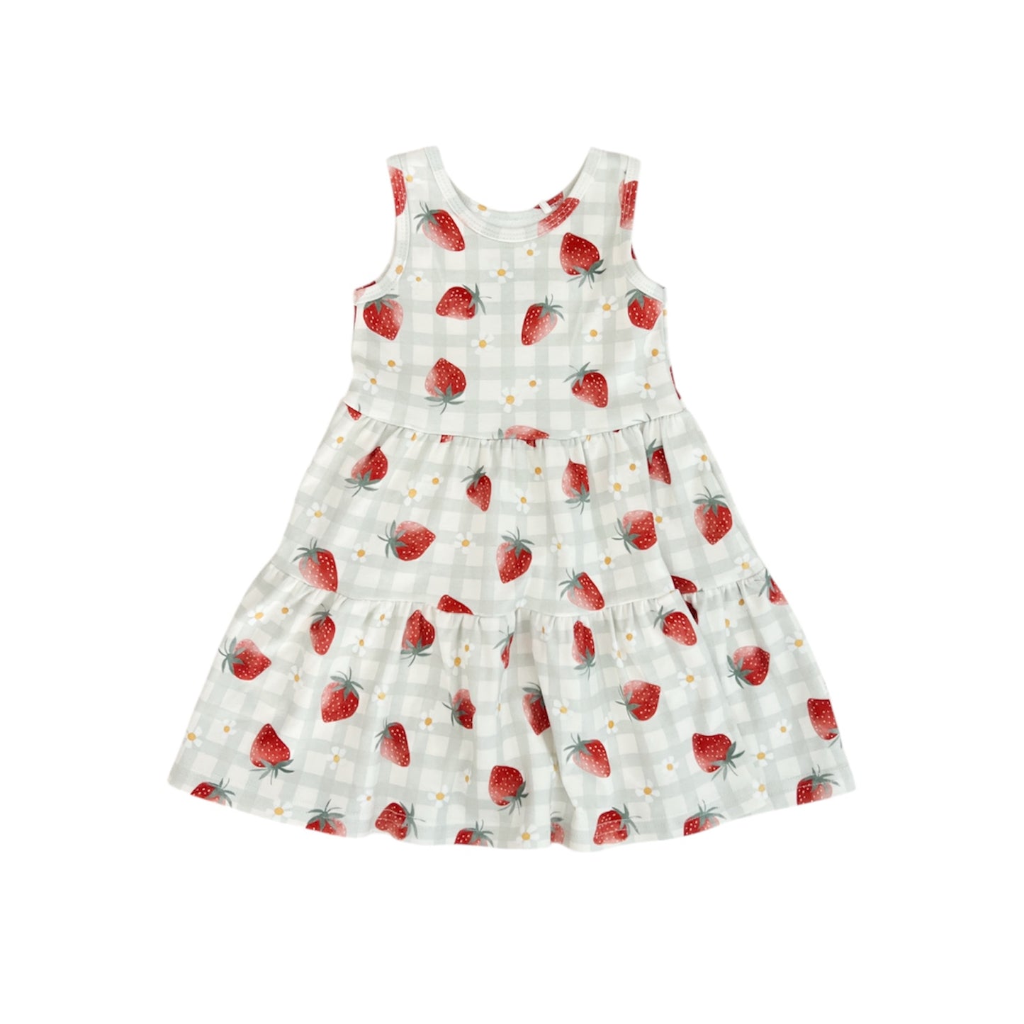 Organic Cotton Sleeveless Twirl Dress | Strawberries