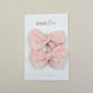 Pigtail Bow Clips - Blush Lace