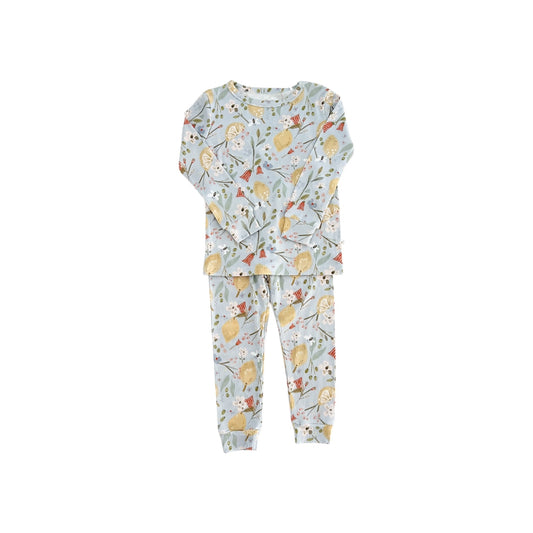 Ribbed Bamboo Two Piece Toddler Set | Lemon Floral
