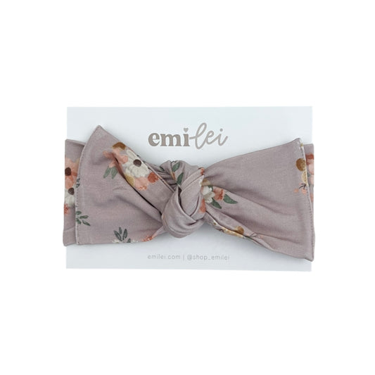 Bamboo Adjustable Bow | Mauve Floral