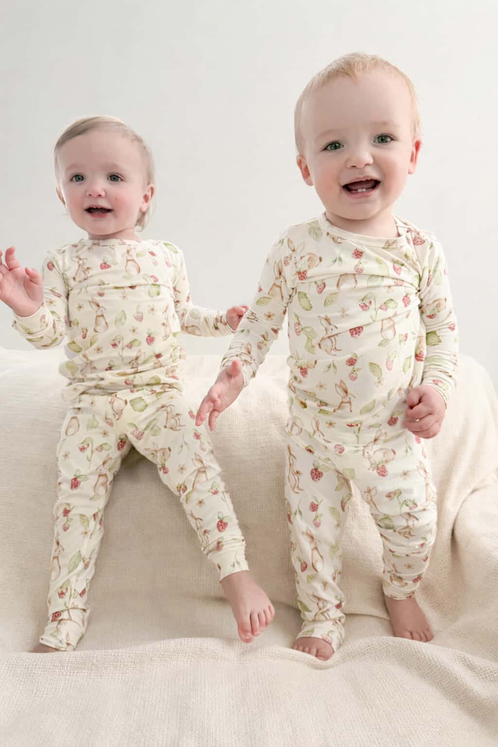 Bamboo Two Piece Toddler Set | Strawberry Bunnies