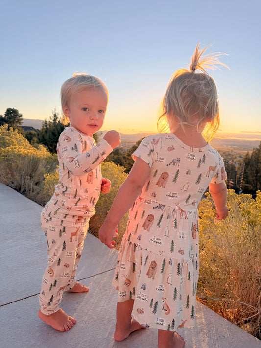 Bamboo Short Sleeve Twirl Dress | Woodland Affirmations