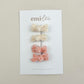 Piggy Velvet Hair Bow Clips - Set of 4