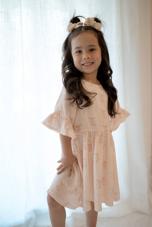 Linen Ruffle Sleeve Dress | Ballet Slippers