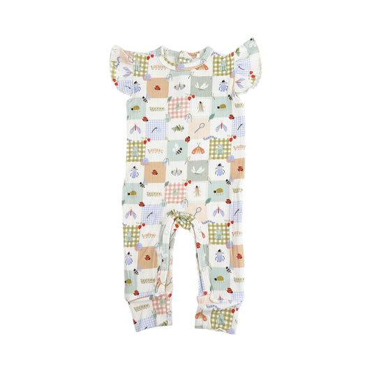 Ribbed Bamboo Ruffle Sleeve Romper | Bugs