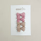 Piggy Ribbon Hair Bow Clips - Set of 4
