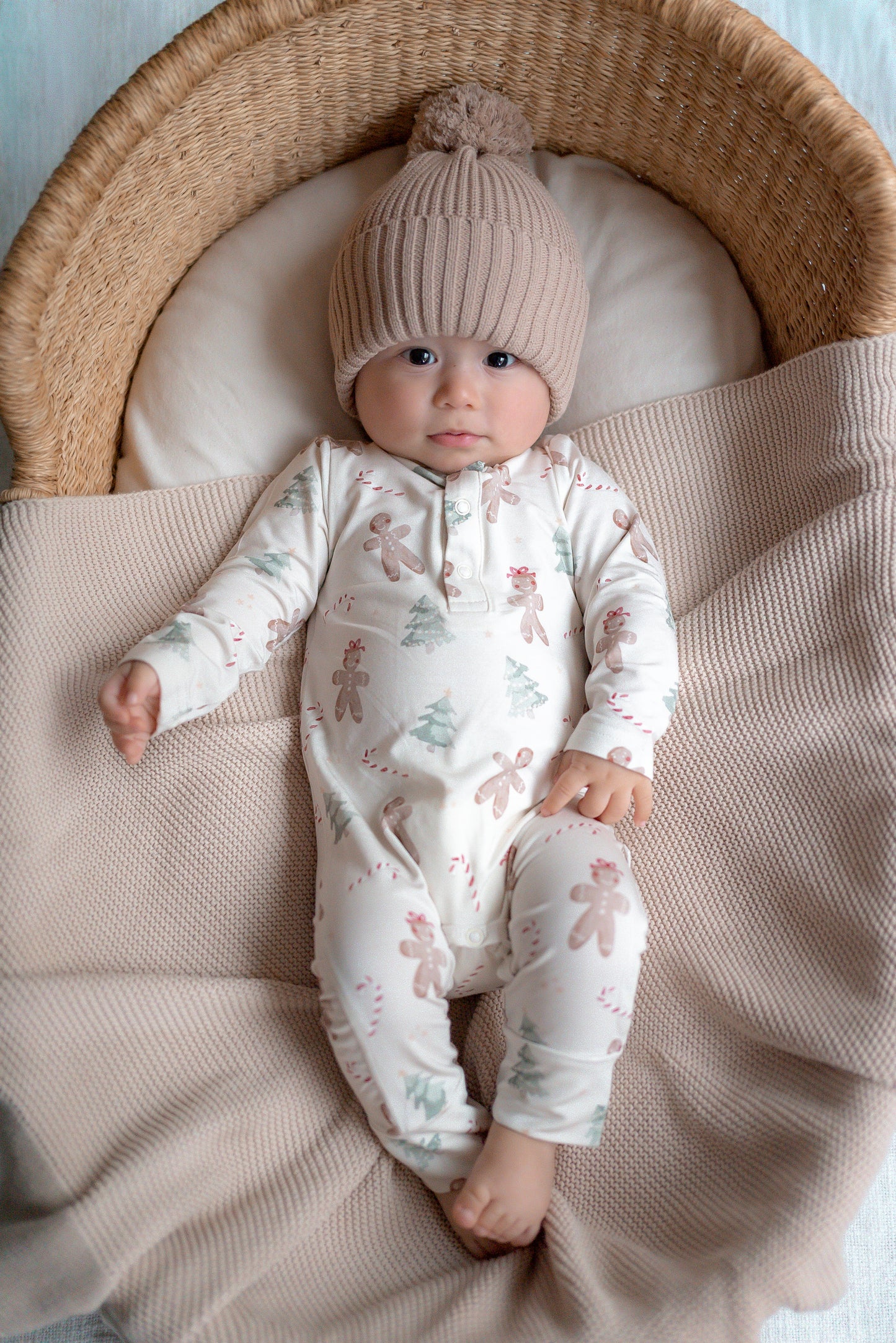 Bamboo Long Sleeve Romper | Gingerbread