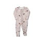 Bamboo Convertible Ruffle Footie Romper | Frilly Football (Mauve)