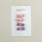 Piggy Velvet Hair Bow Clips - Set of 4