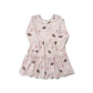 Bamboo Long Sleeve Twirl Dress | Frilly Football (Mauve)