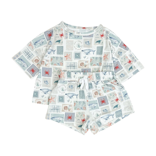 Bamboo Boxy Tee & Short Set | Sea Life