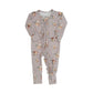 Bamboo Convertible Ruffle Footie Romper | Mauve Floral