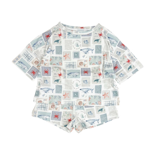 Bamboo Boxy Tee & Short Set | Sea Life