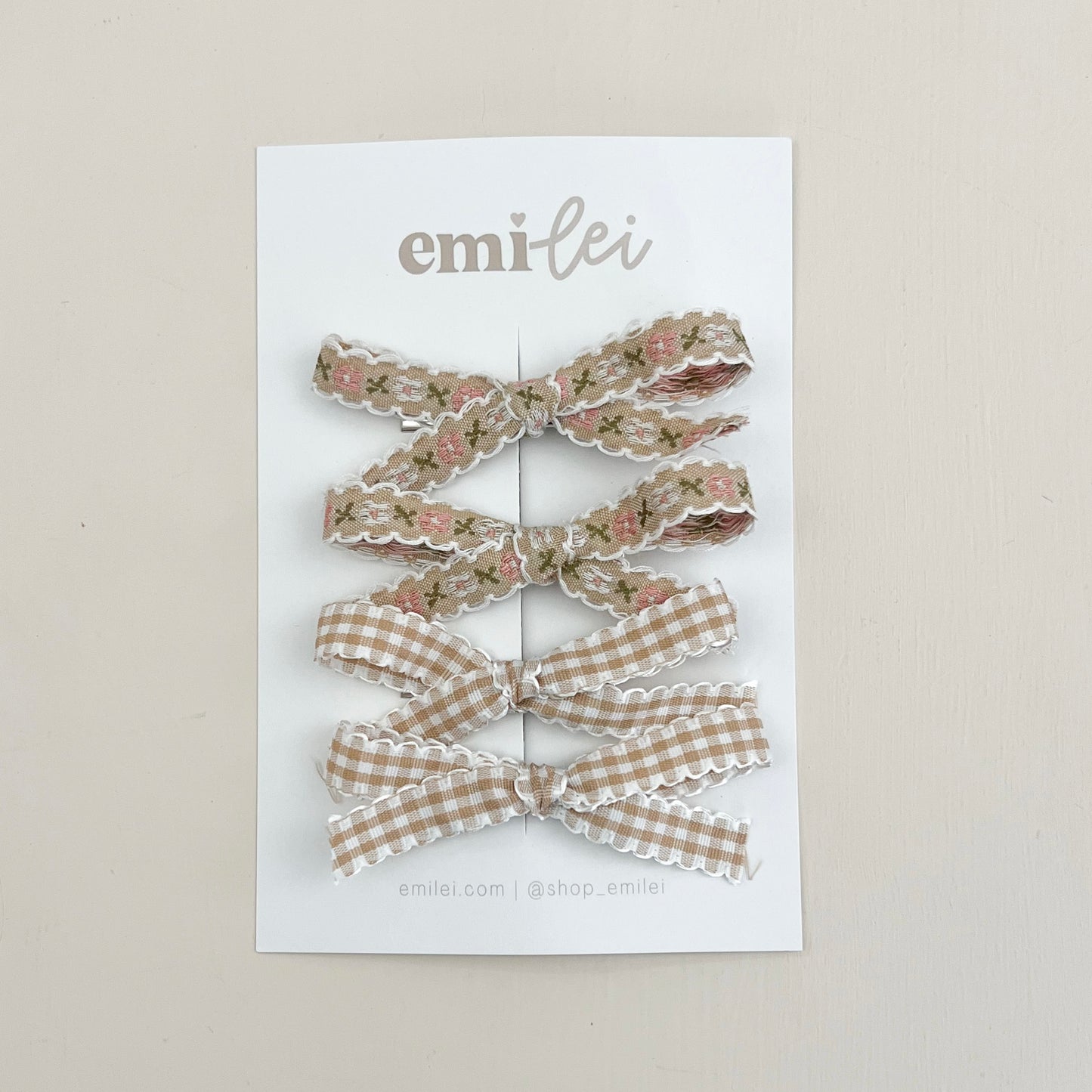 Piggy Hair Bow Clips - Set of 4