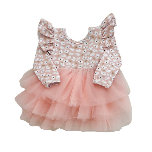 Long Sleeve Tulle Romper | Floral