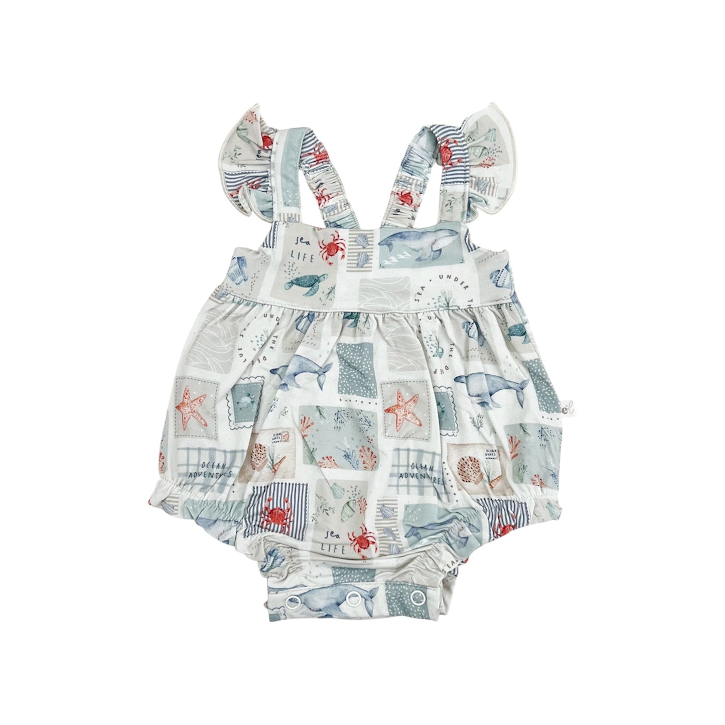 Bamboo Flutter Bubble Romper | Sea Life