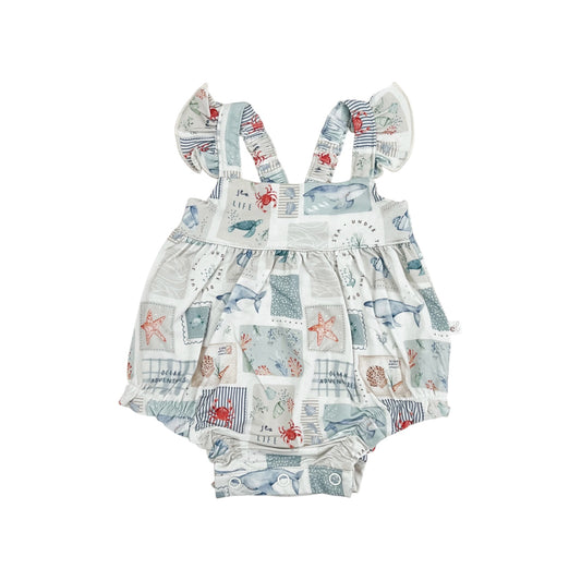 Bamboo Flutter Bubble Romper | Sea Life