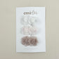 Shimmer Flower Hair Clips - Set of 3