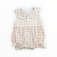 Linen Ruffle Romper | Blush Gingham