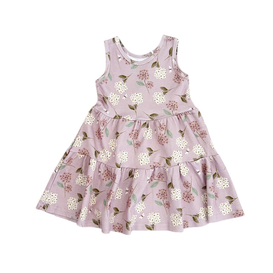 Organic Cotton Sleeveless Twirl Dress | Hydrangea