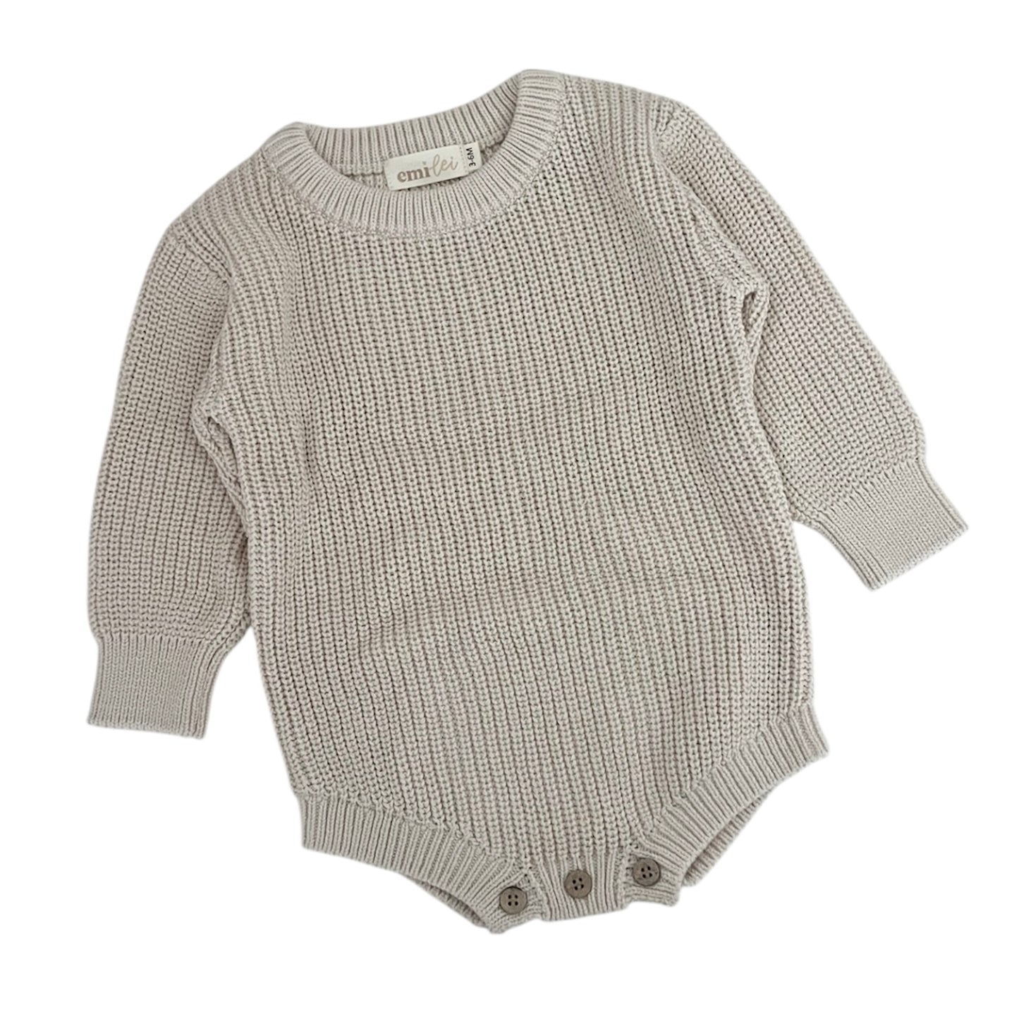 Chunky Knit Sweater Romper | Oatmeal