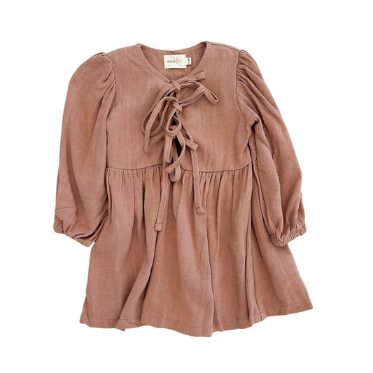 Linen Tie Bow Dress | Terracotta