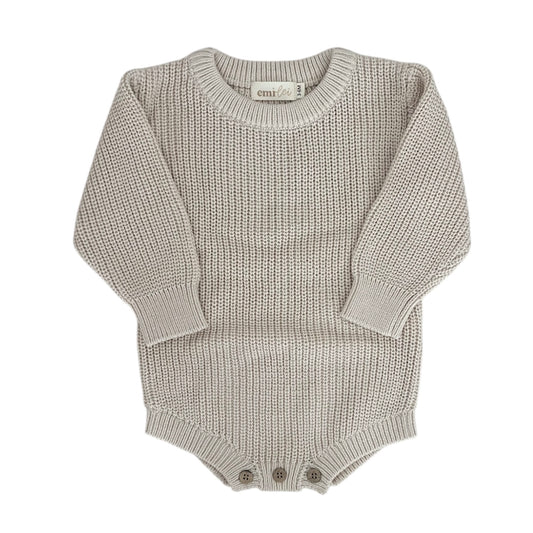 Chunky Knit Sweater Romper | Oatmeal
