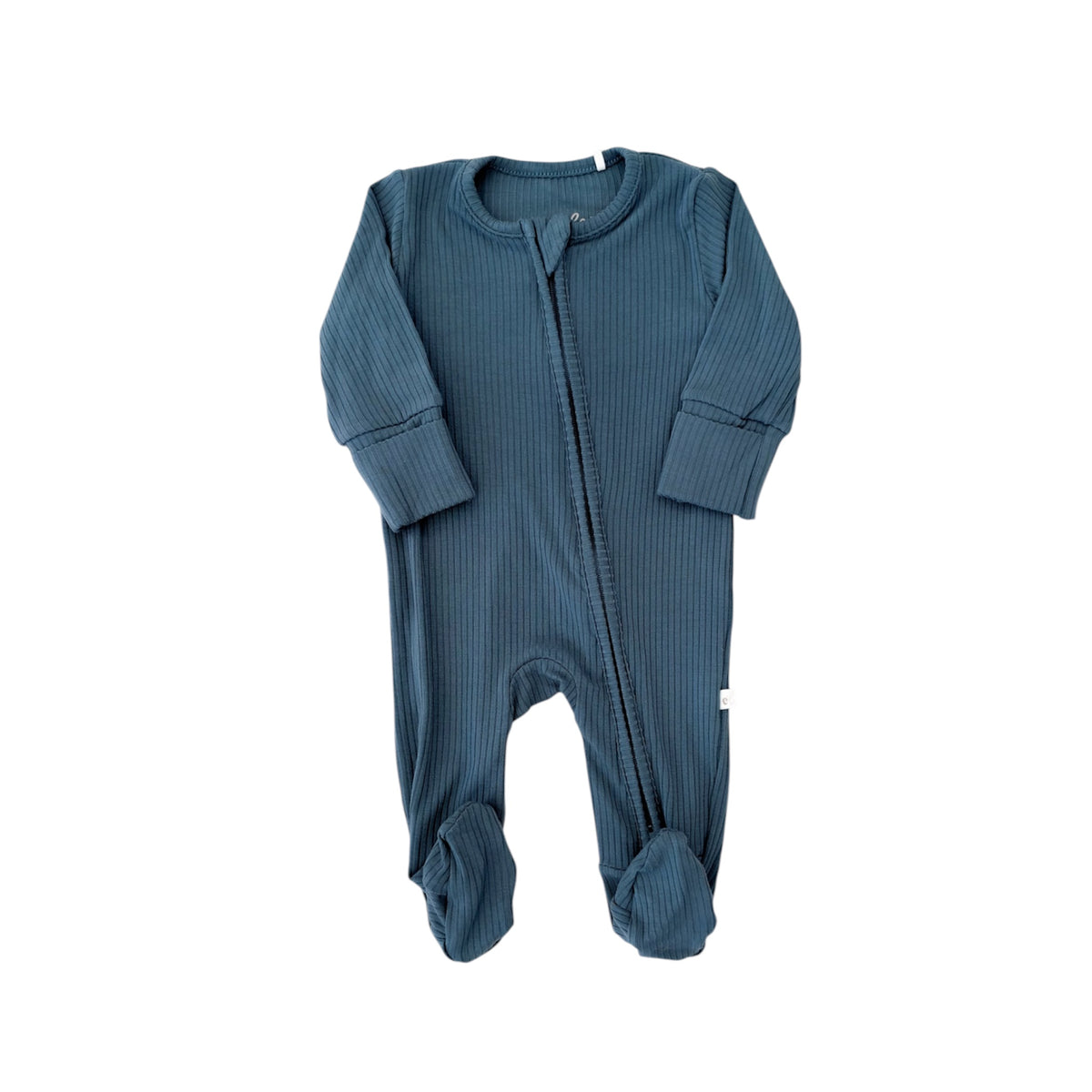 Ribbed Bamboo Footie Romper | Midnight