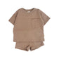 Cotton Tee & Shorts | Brown