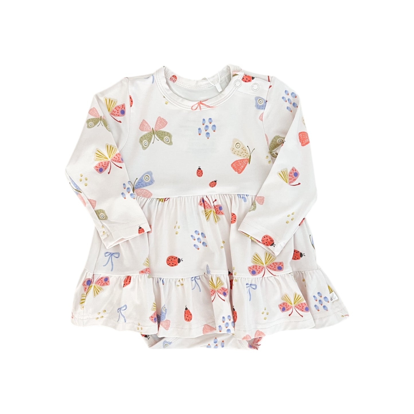 Bamboo Long Sleeve Skirted Twirl Romper | Butterflies