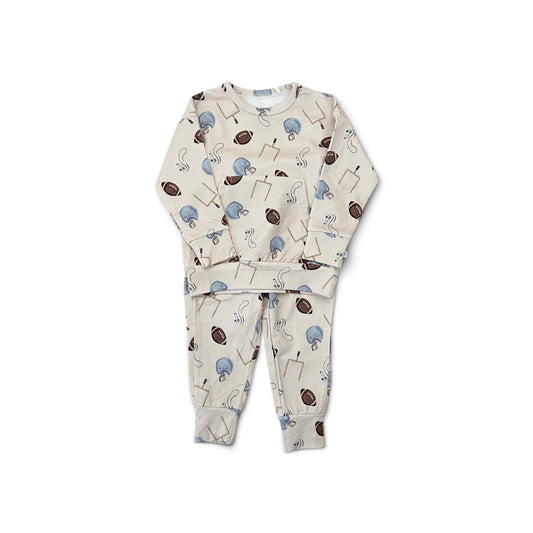 Bamboo Terry Sweatshirt & Jogger Set | Football (Blue)