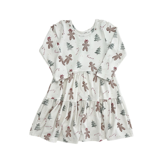 Bamboo Long Sleeve Twirl Dress | Gingerbread