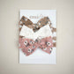 Bow Headbands & Clips | Set of 3 - Mauve & Khaki Wildflower