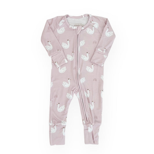 Bamboo Convertible Footie Romper | Princess Swan