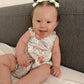 Organic Cotton Sleeveless Peplum Top & Bloomer Set | Patch Floral