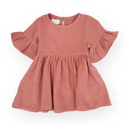 Willow Ruffle Sleeve Dress | Dusty Brick