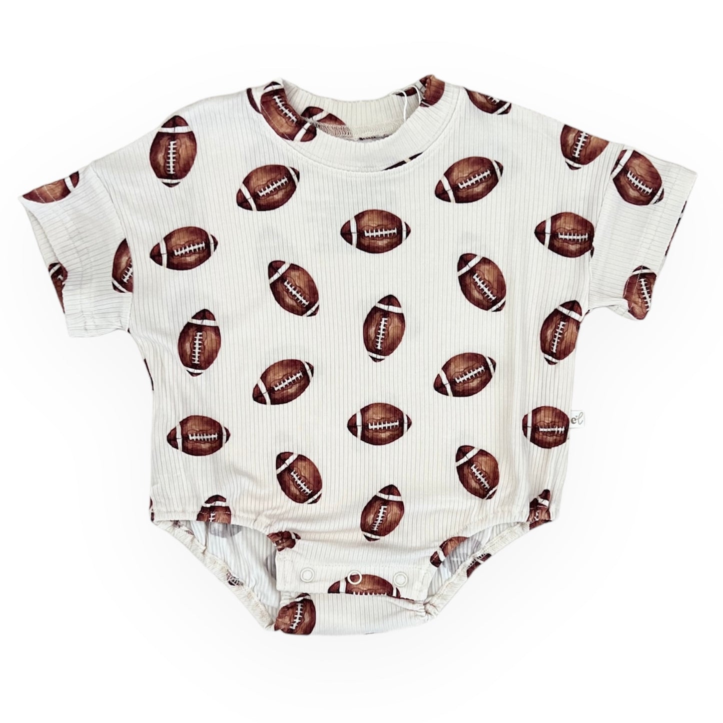 Ribbed Bamboo Bubble Romper | Football