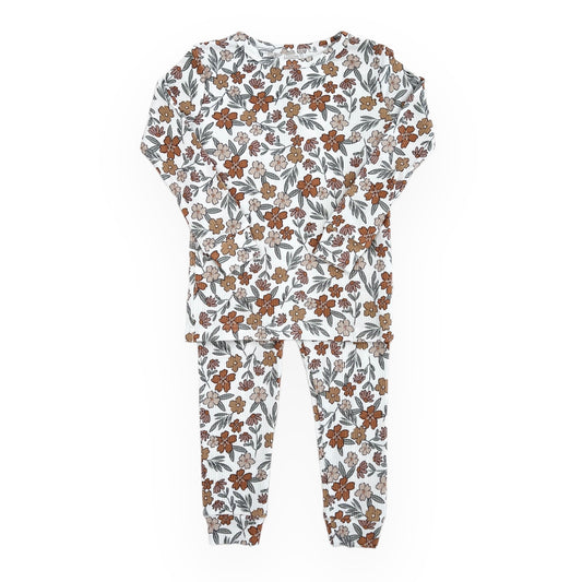 Ribbed Bamboo Two Piece Toddler Set | Dusty Clay Floral