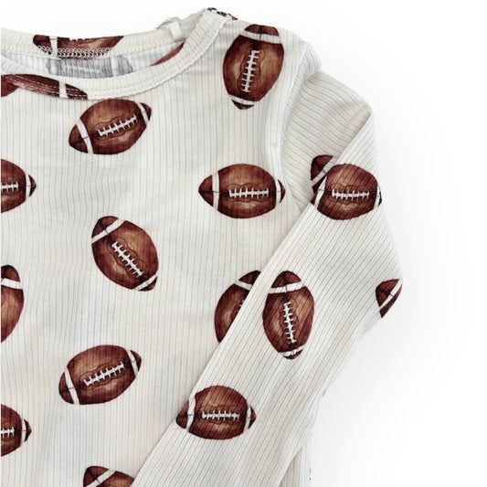 Ribbed Bamboo Two Piece Toddler Set | Football