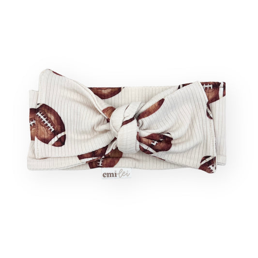 Ribbed Bamboo Adjustable Bow | Football